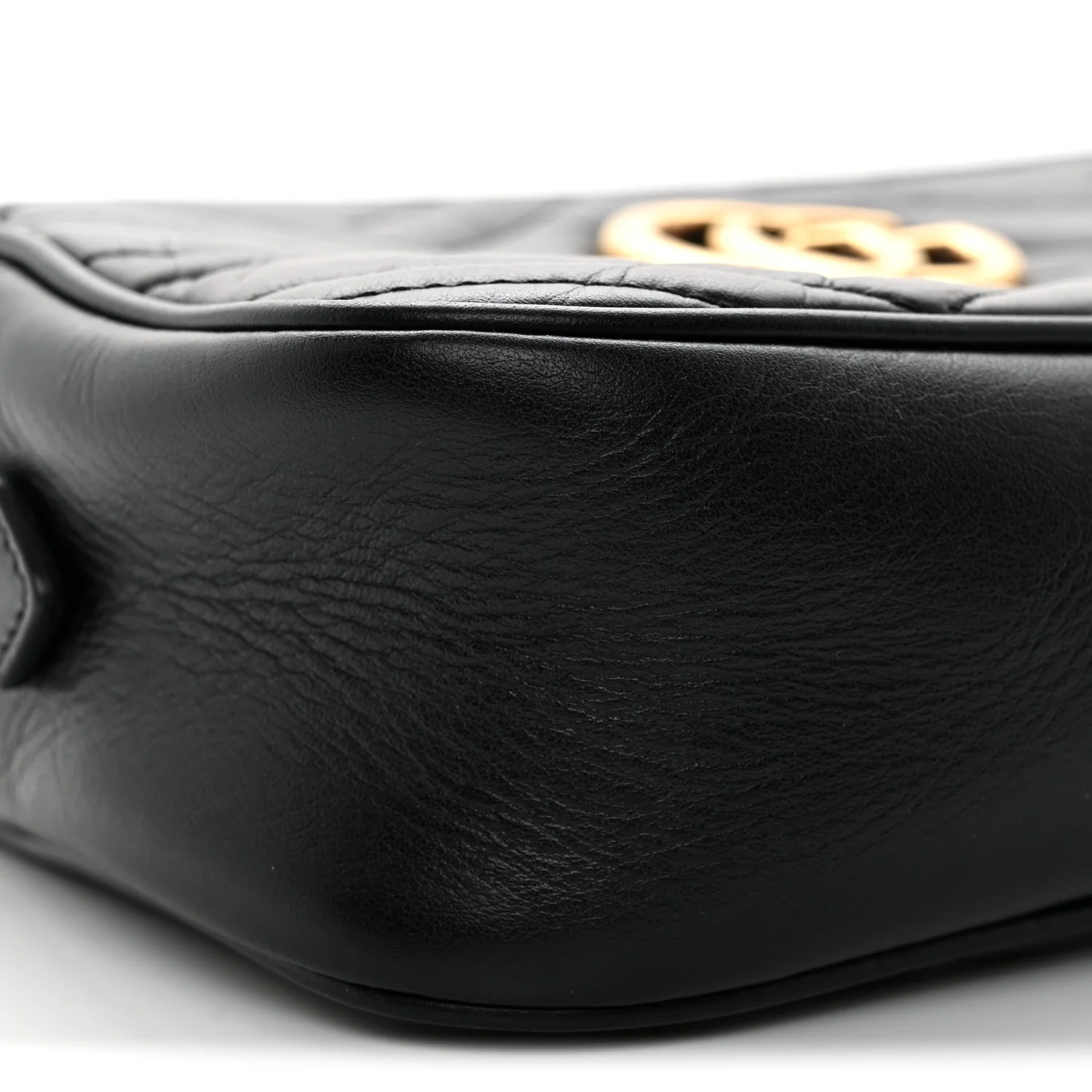 Calfskin Matelasse Small GG Marmont Chain Shoulder Bag Black - Top Club