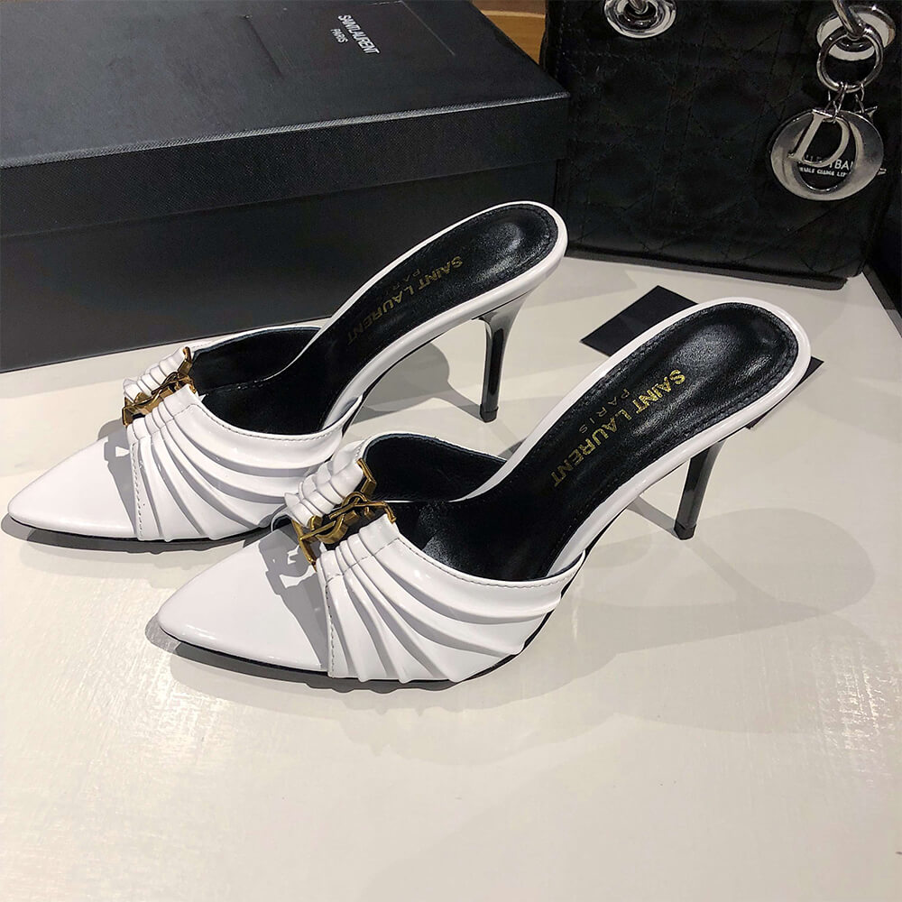 YSL  BABYLONE MULES IN SMOOTH LEATHER - Top Club