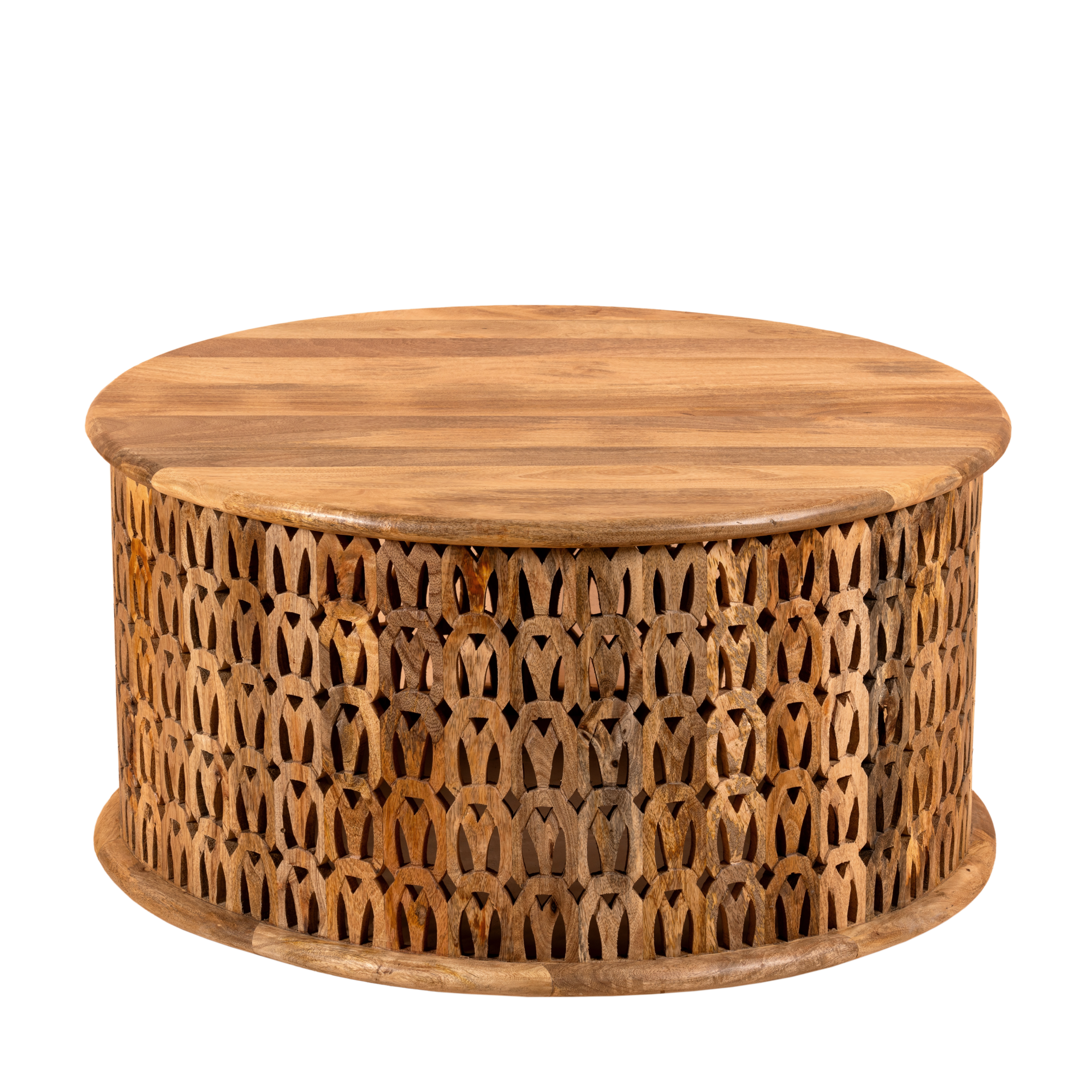 Aindri - Handgesneden Mangohouten Salontafel 90cm