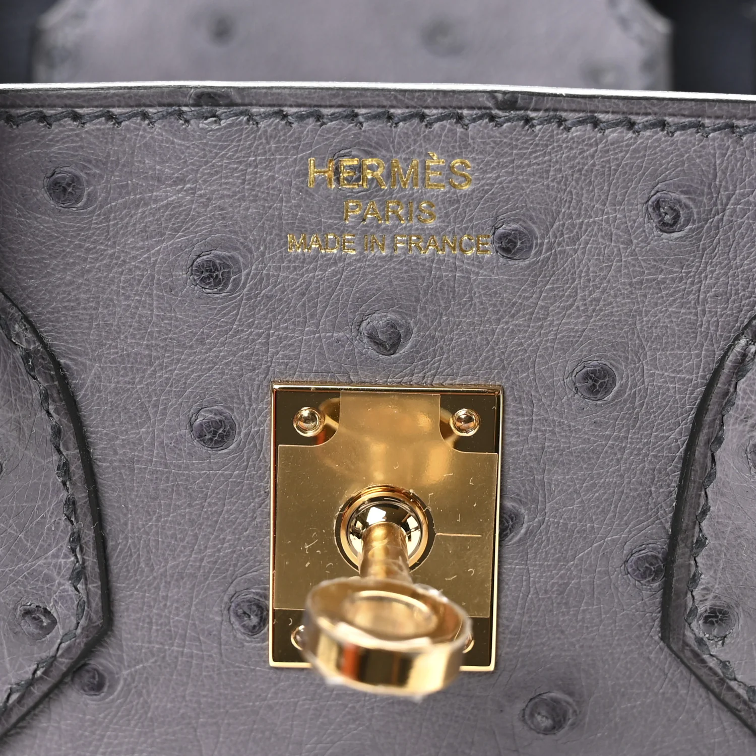 Ostrich Birkin 25 Gris Agate - Top Club