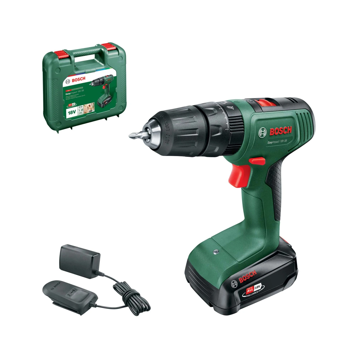 Bosch Trapano avvitatore a batteria con percussione Bosch EasyImpact 18V-38