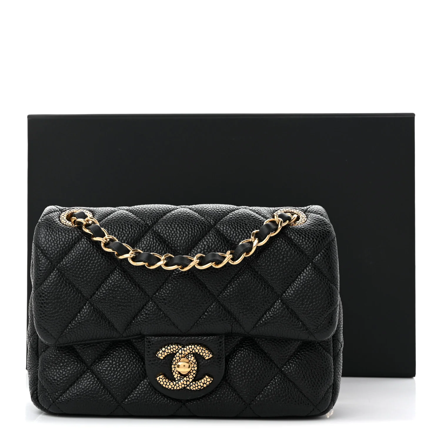 Grained Lambskin Quilted Mini Flap Black - Top Club