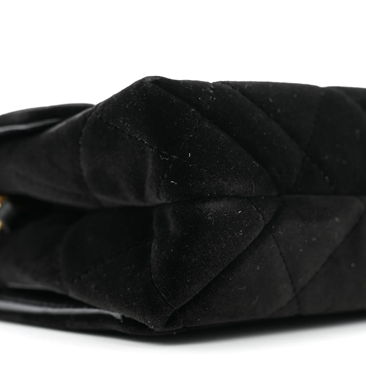 Velvet Strass Diamond Lock Flap Black - Top Club