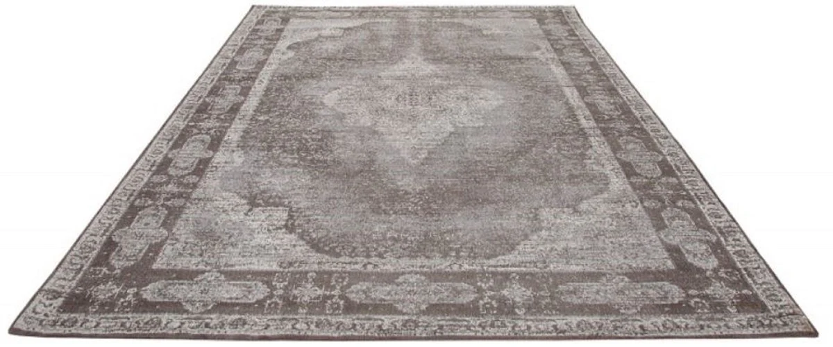 Vintage living room rug light gray 160 x 240 cm - Rectangular cotton rug - Living room decoration accessories