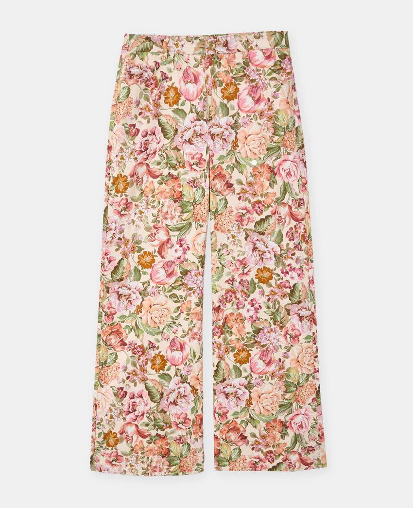 Pimkie Pantalon droit motif fleurs façon tapisserie