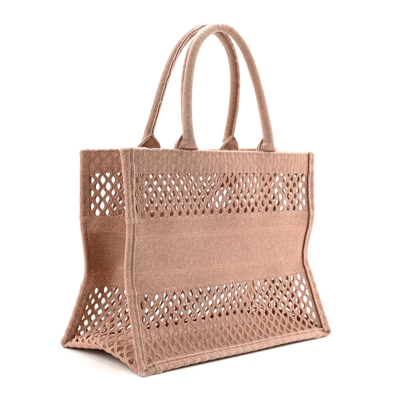 Mesh Embroidered Medium Book Tote Clay - Top Club