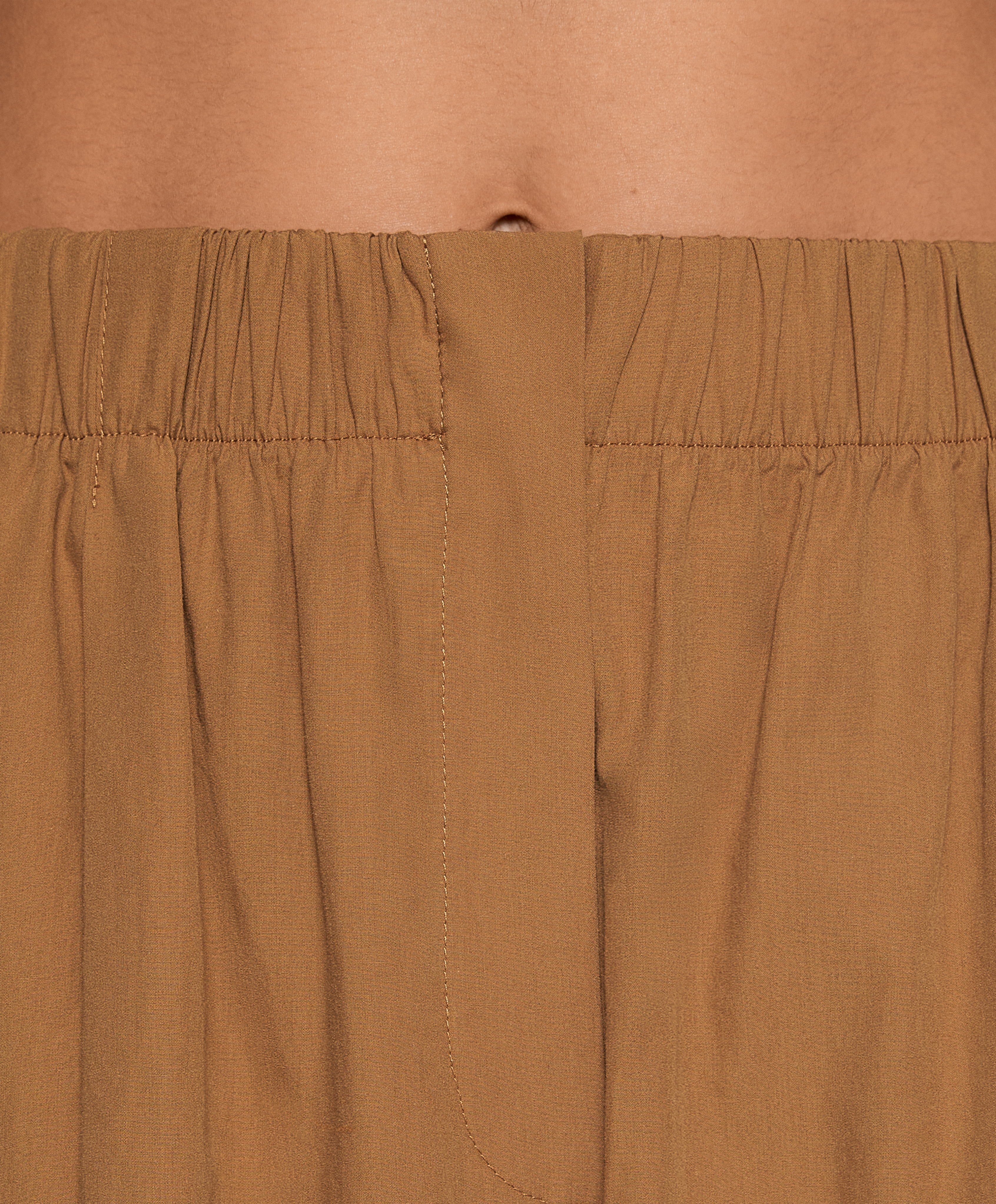OYSHO 100% cotton poplin wide-leg trousers