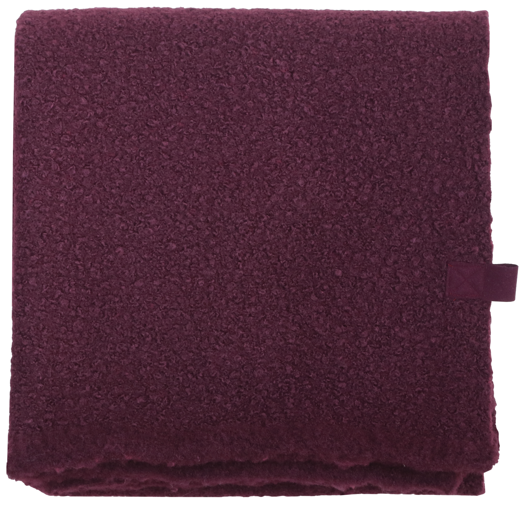 plaid bouclé aubergine 170x150cm