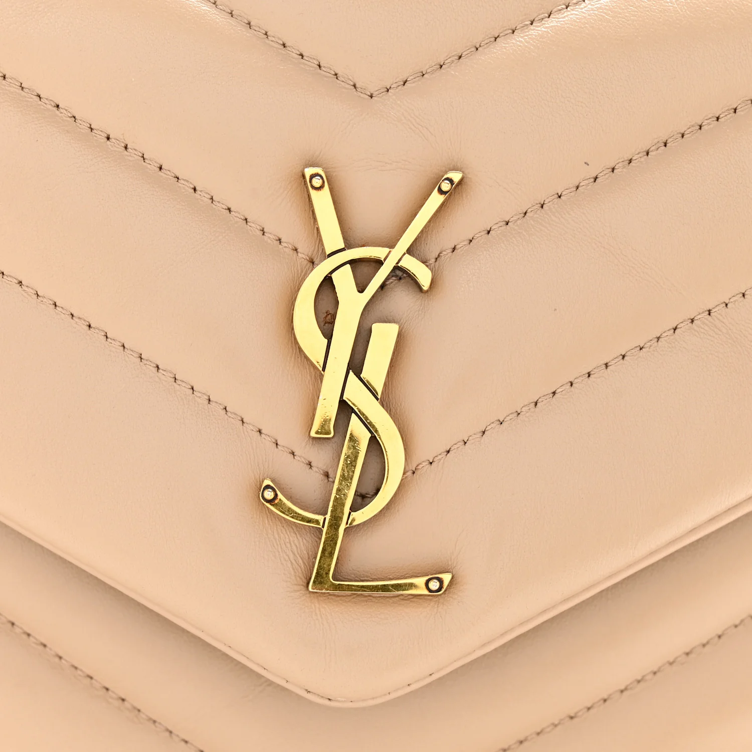 Calfskin Y Quilted Monogram Small Loulou Chain Satchel Dark Beige - Top Club