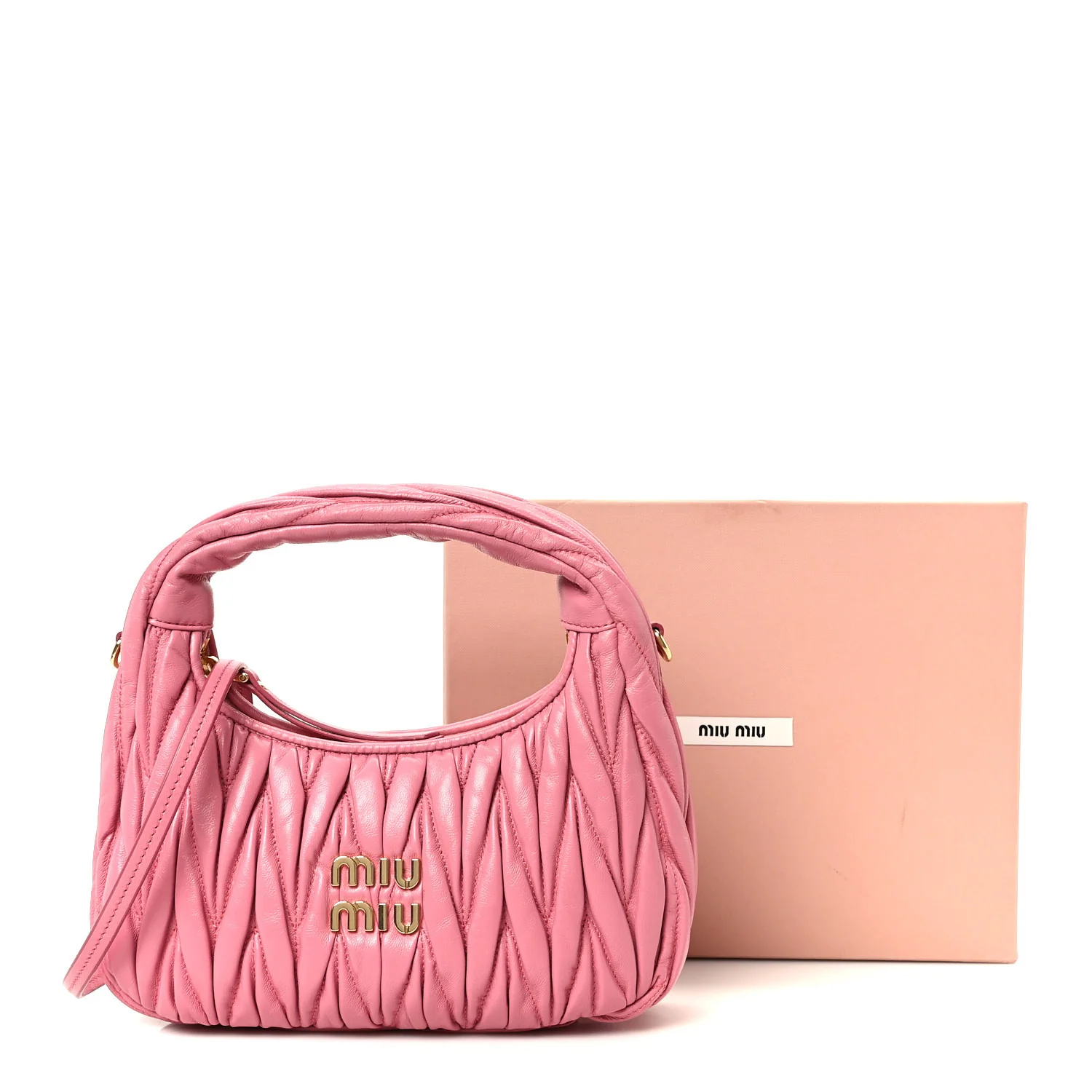 Nappa Matelasse Small Wander Hobo Pink - Top Club