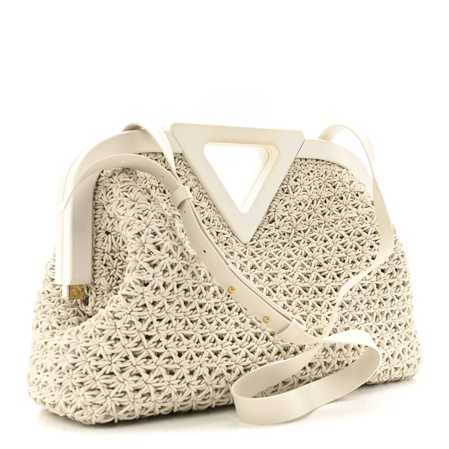 Rubber Crochet Medium The Point Triangle Bag Chalk - Top Club