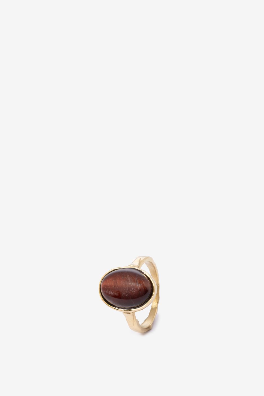 Gold plated ring met ovale steen