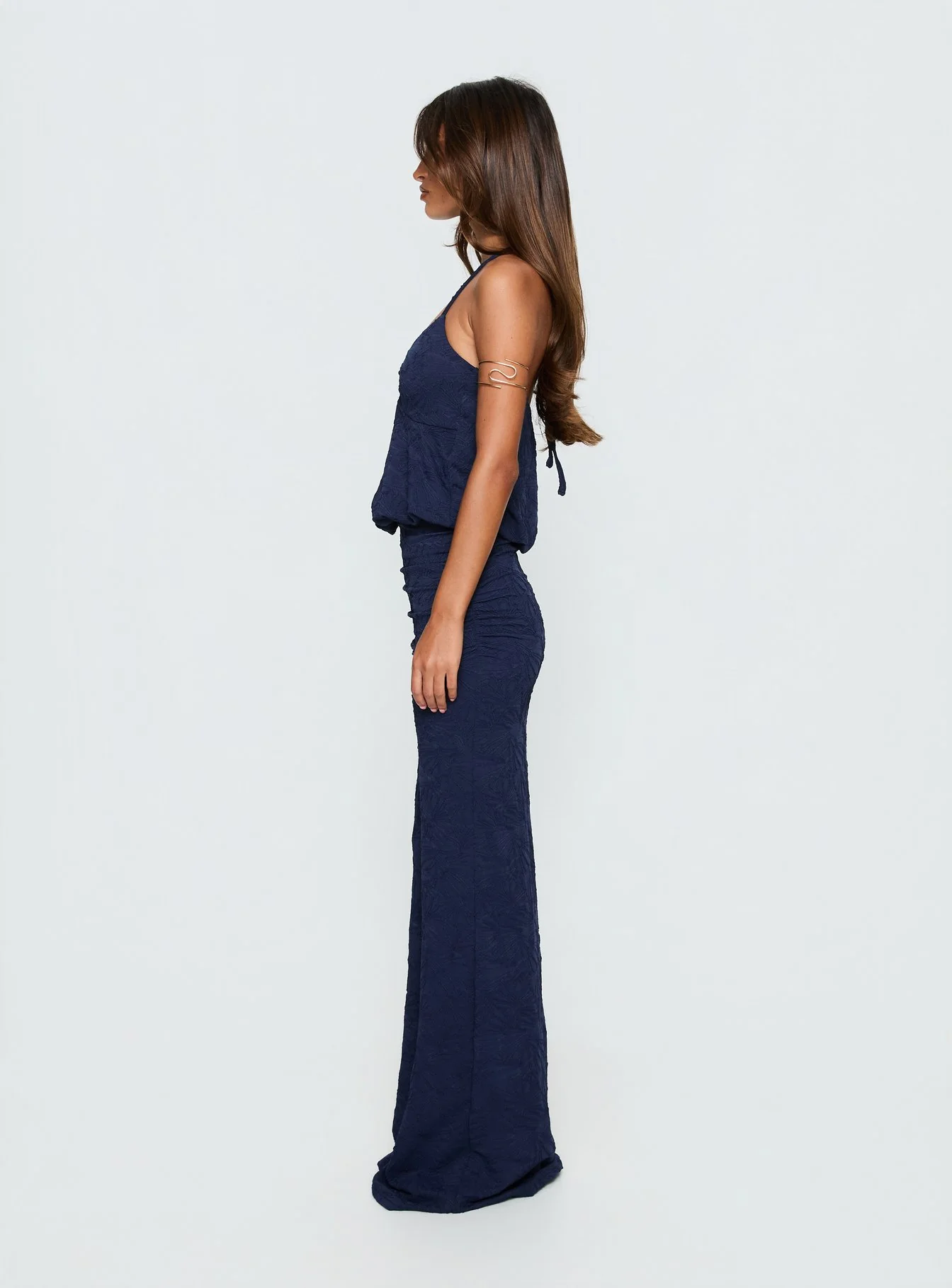 Sungold Halter Maxi Dress Navy
