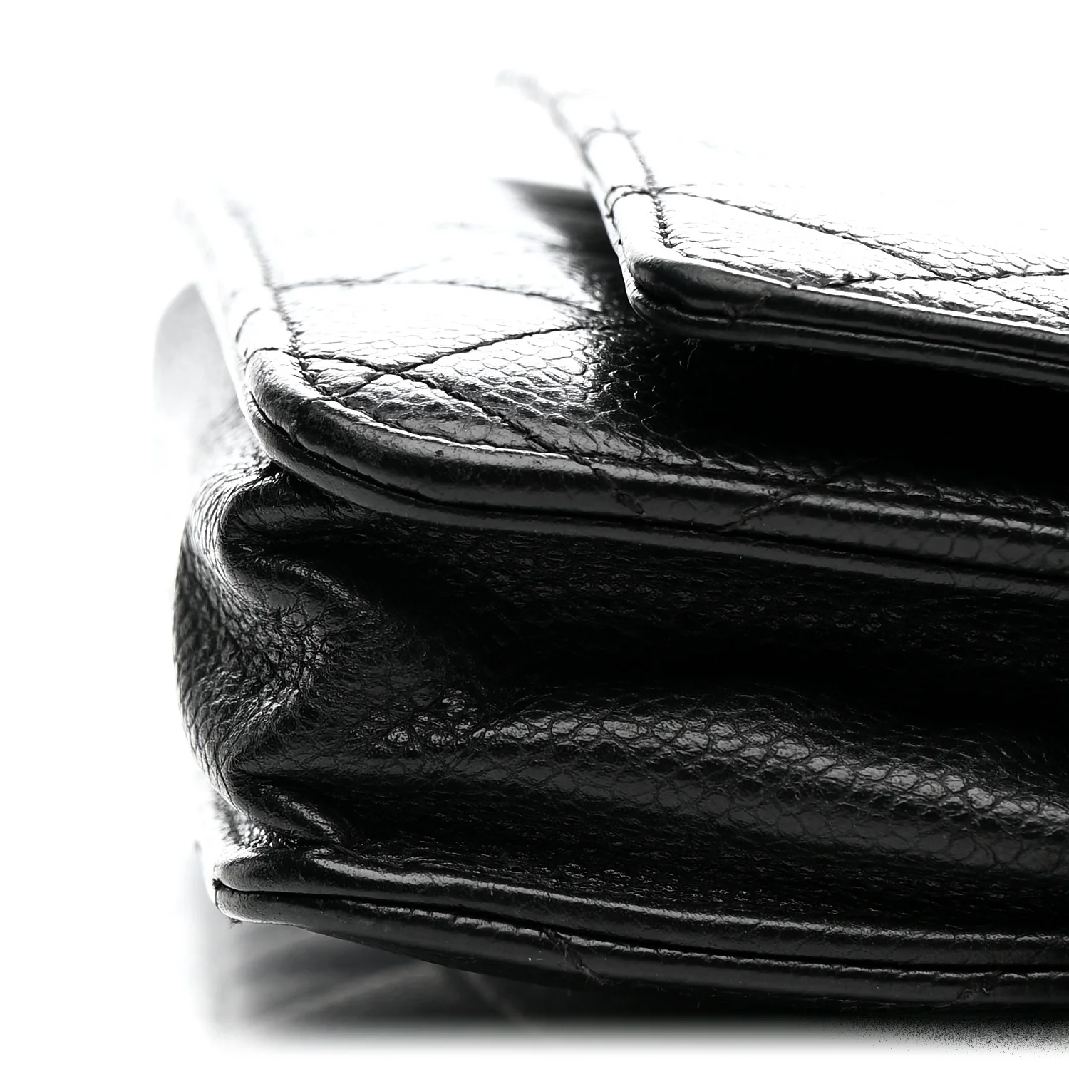 Caviar Quilted Wallet on Chain WOC Black - Top Club