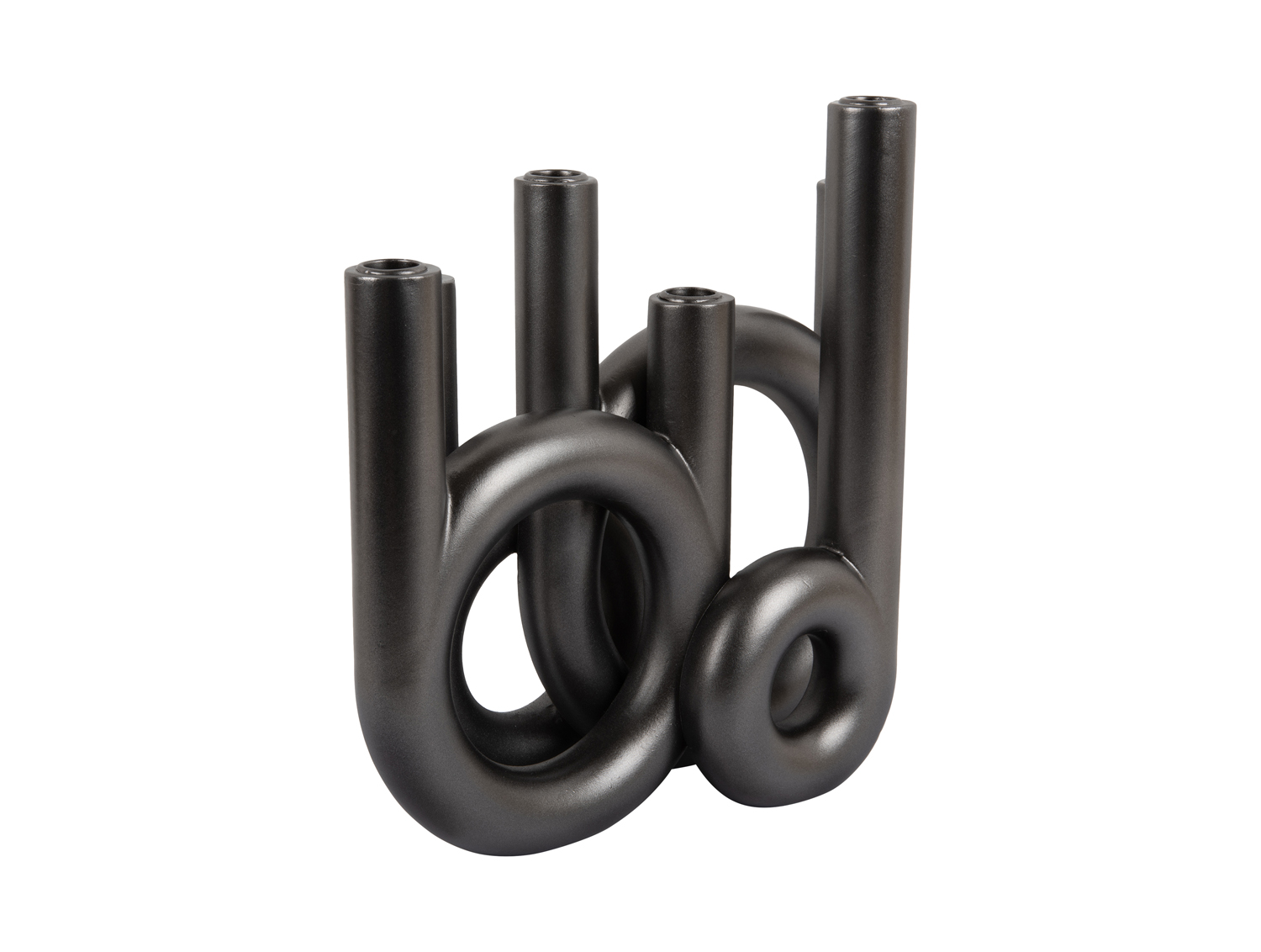 Candle holder Rings large metallic dark grey
