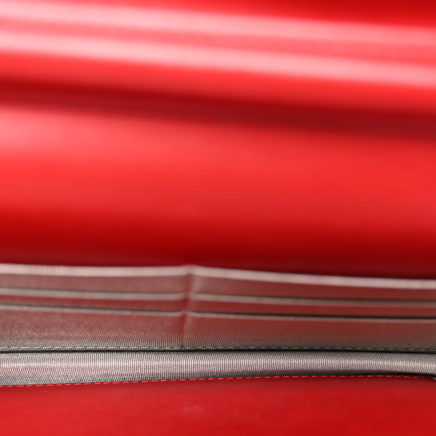 Patent Quilted Brilliant Wallet On Chain WOC Red - Top Club