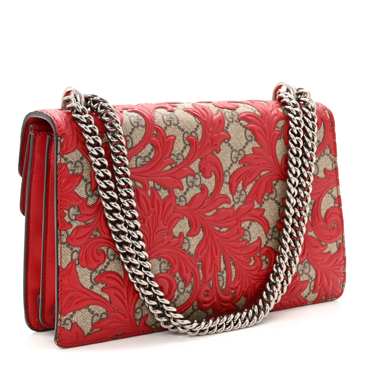 GG Supreme Monogram Arabesque Dionysus Shoulder Bag Hibiscus Red - Top Club