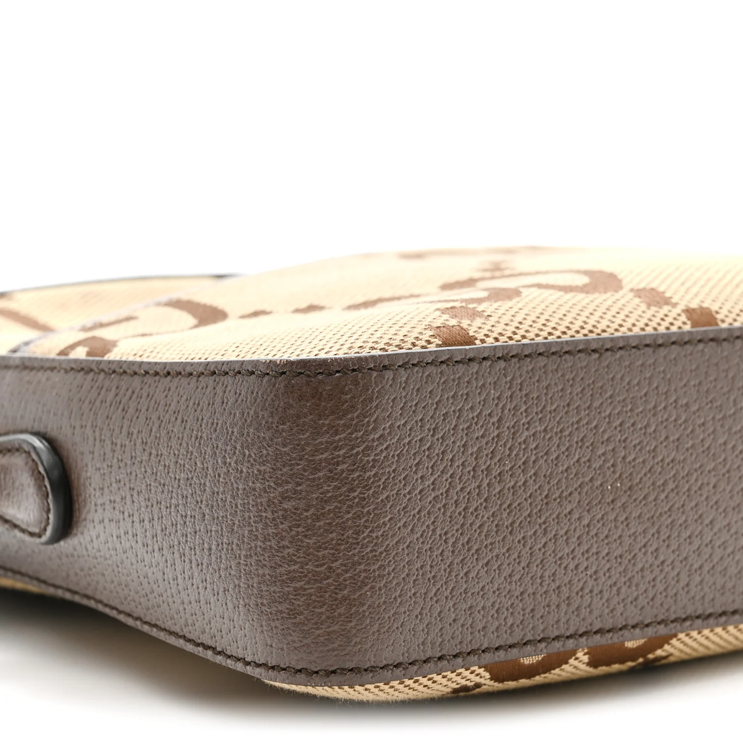 Monogram Jumbo GG Textured Dollar Calfskin Web Messenger Shoulder Bag Camel Ebony New Acero - Top Club