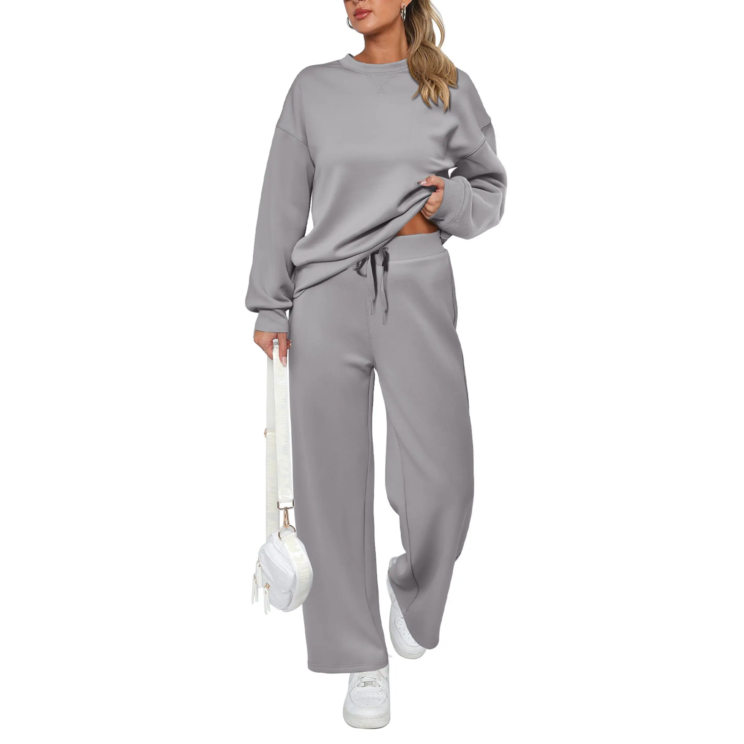 PrettyGarden Women's 2 Piece Outfits Long Sleeve Pullover Tops And Long Pants Lounge Sets Tracksuit
