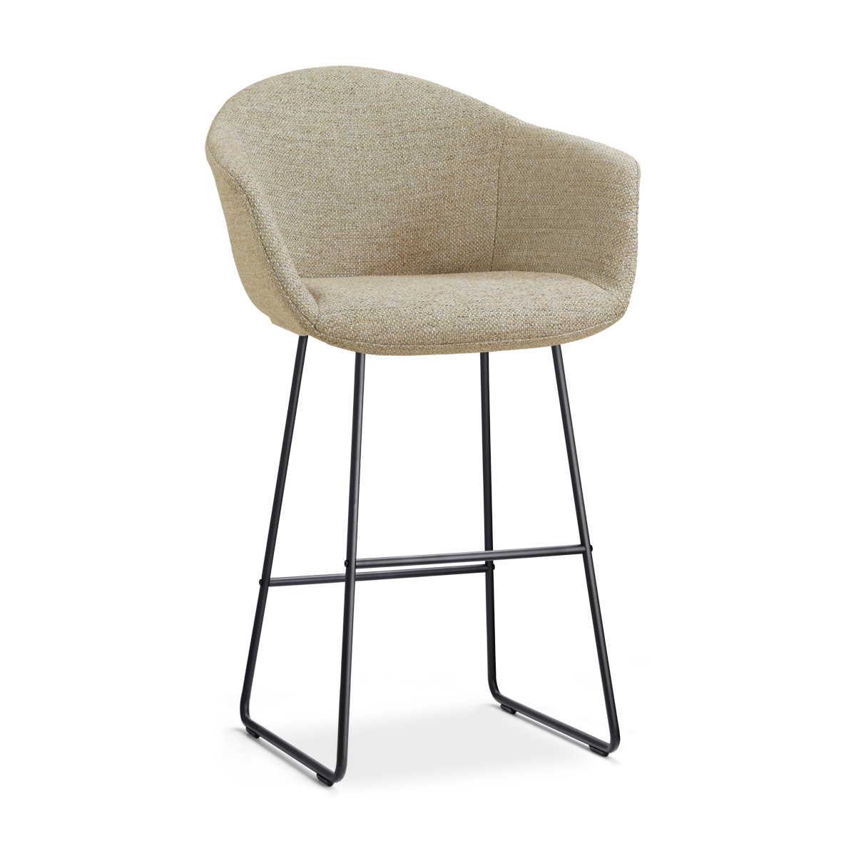 Barkruk Nino-Otis H75 cm zwart onderstel taupe melange