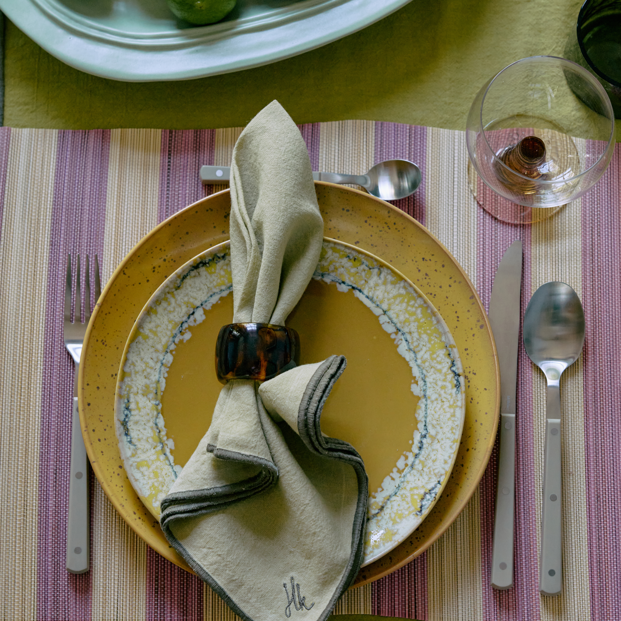Placemat bamboo 45x33 cm roseate