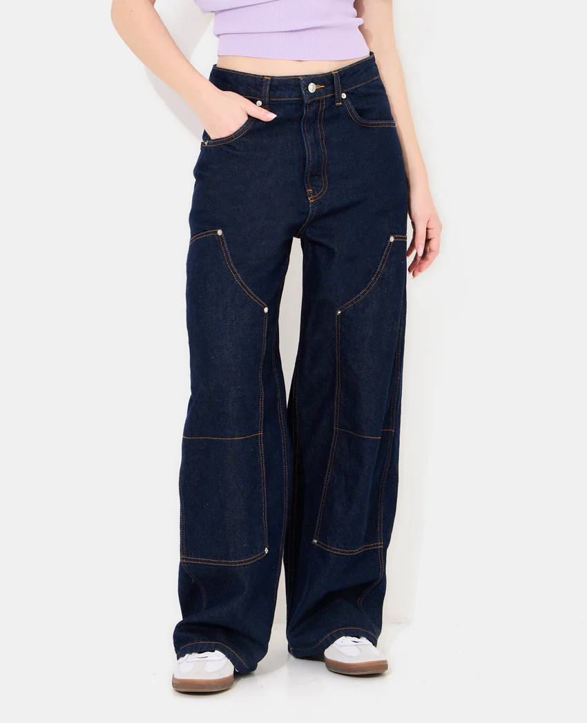 Pimkie Jean barrel taille medium avec jeux de couture