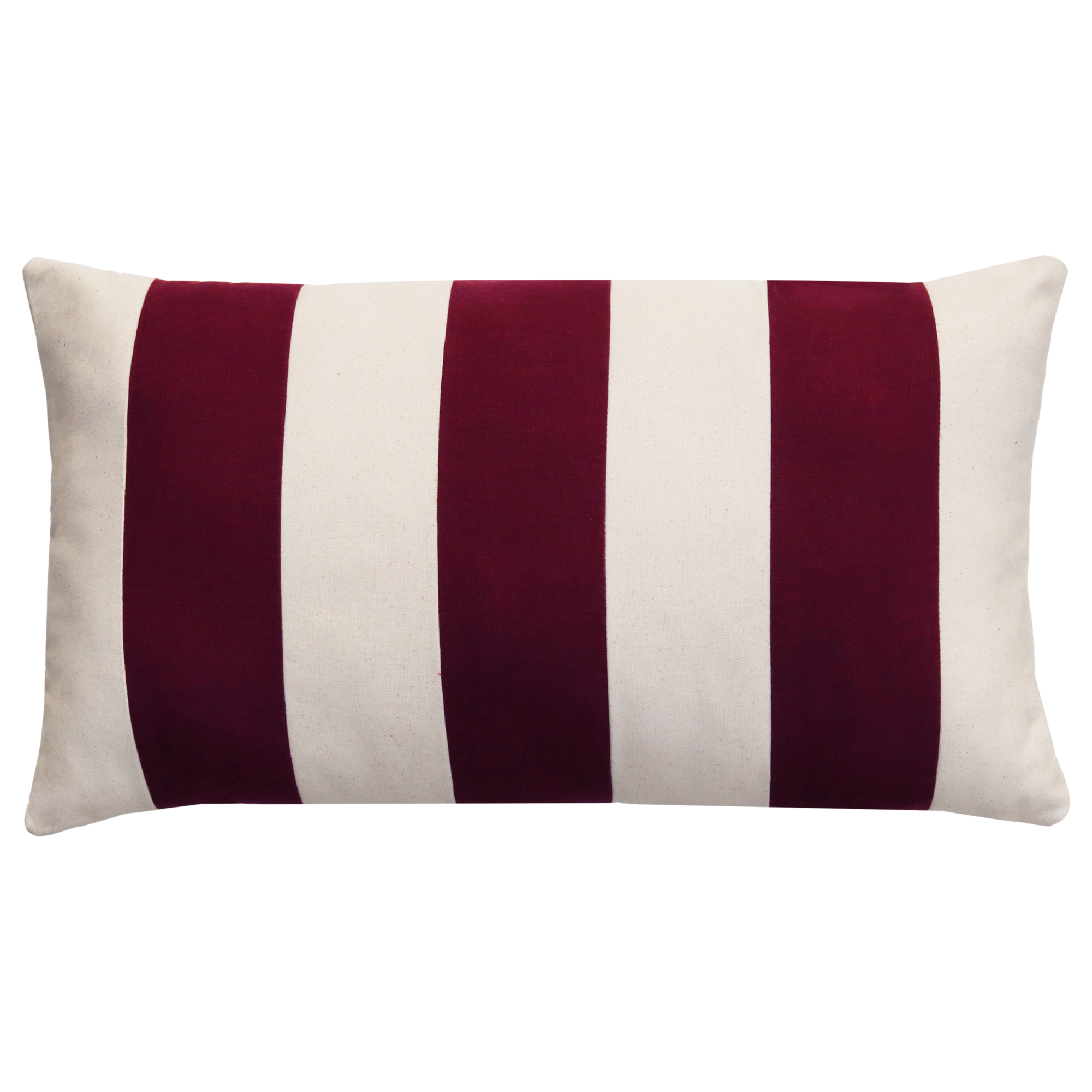 Sierkussen linnen streep bordeaux ecru 60x36 cm