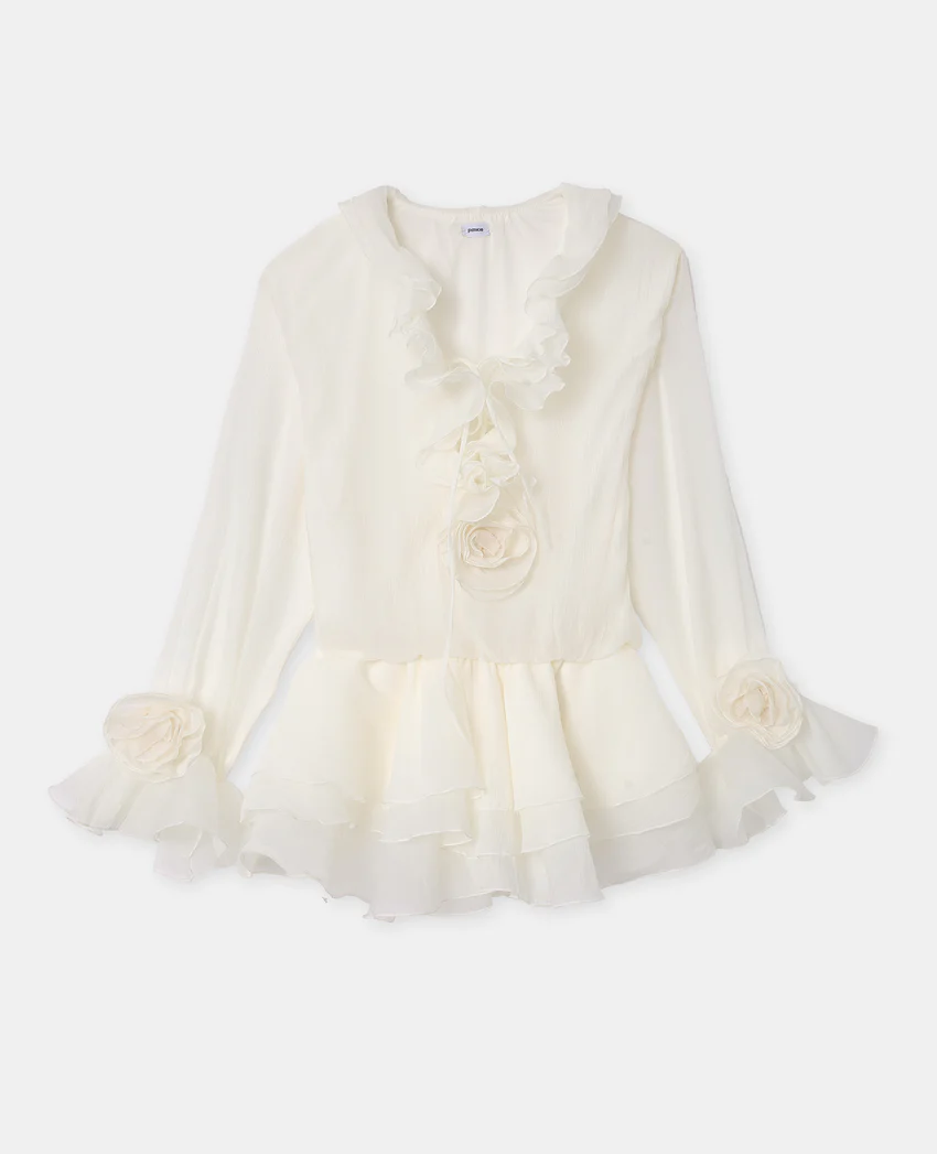 Pimkie Robe courte en voile avec volants et fleurs