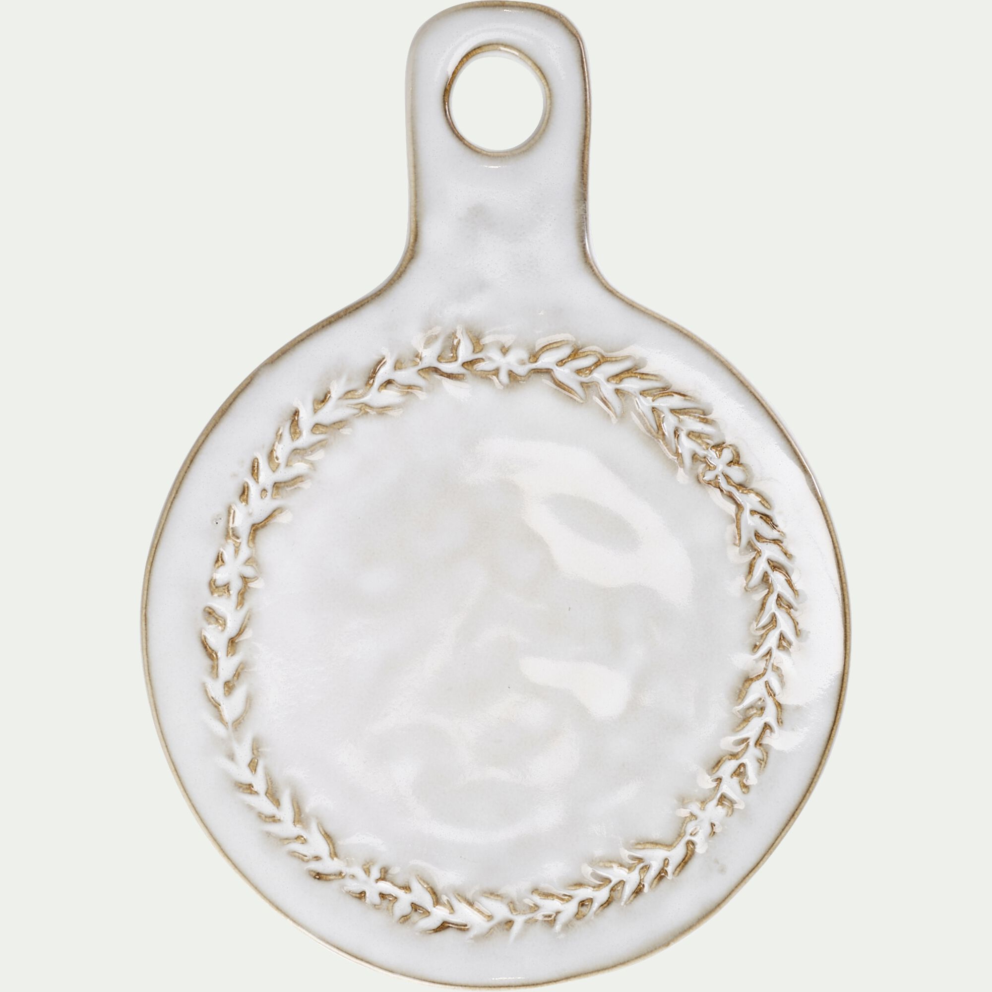 ALBA - Dessous de plat motif végétal en grès D20cm - beige alpilles