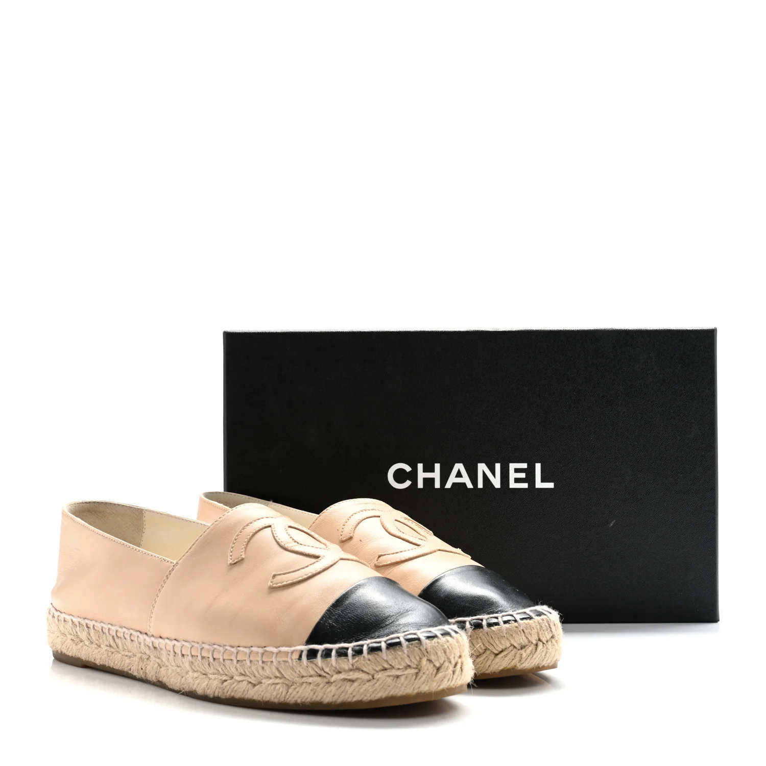 Lambskin CC Espadrilles 39 Beige Black - Top Club