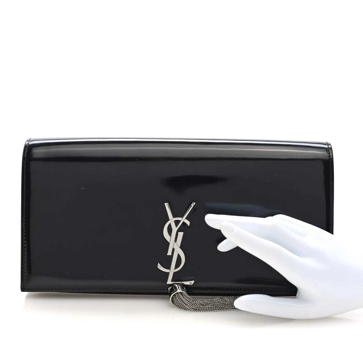 Patent Cassandre Tassel Clutch Black