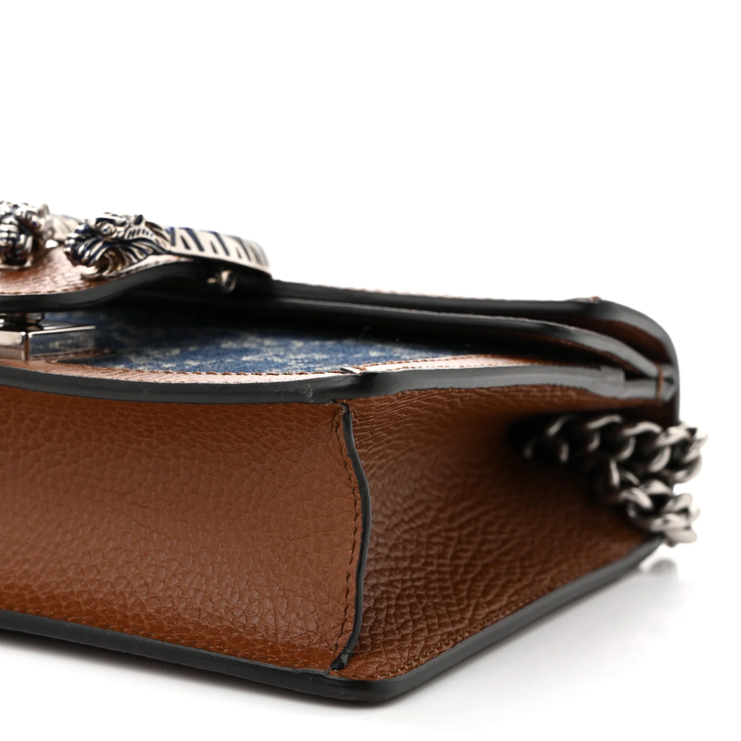 New Denim GG Monogram Dollar Calfskin Enamel Mini Dionysus Shoulder Bag Blue Tea Cuir Epilog Electric Blue - Top Club