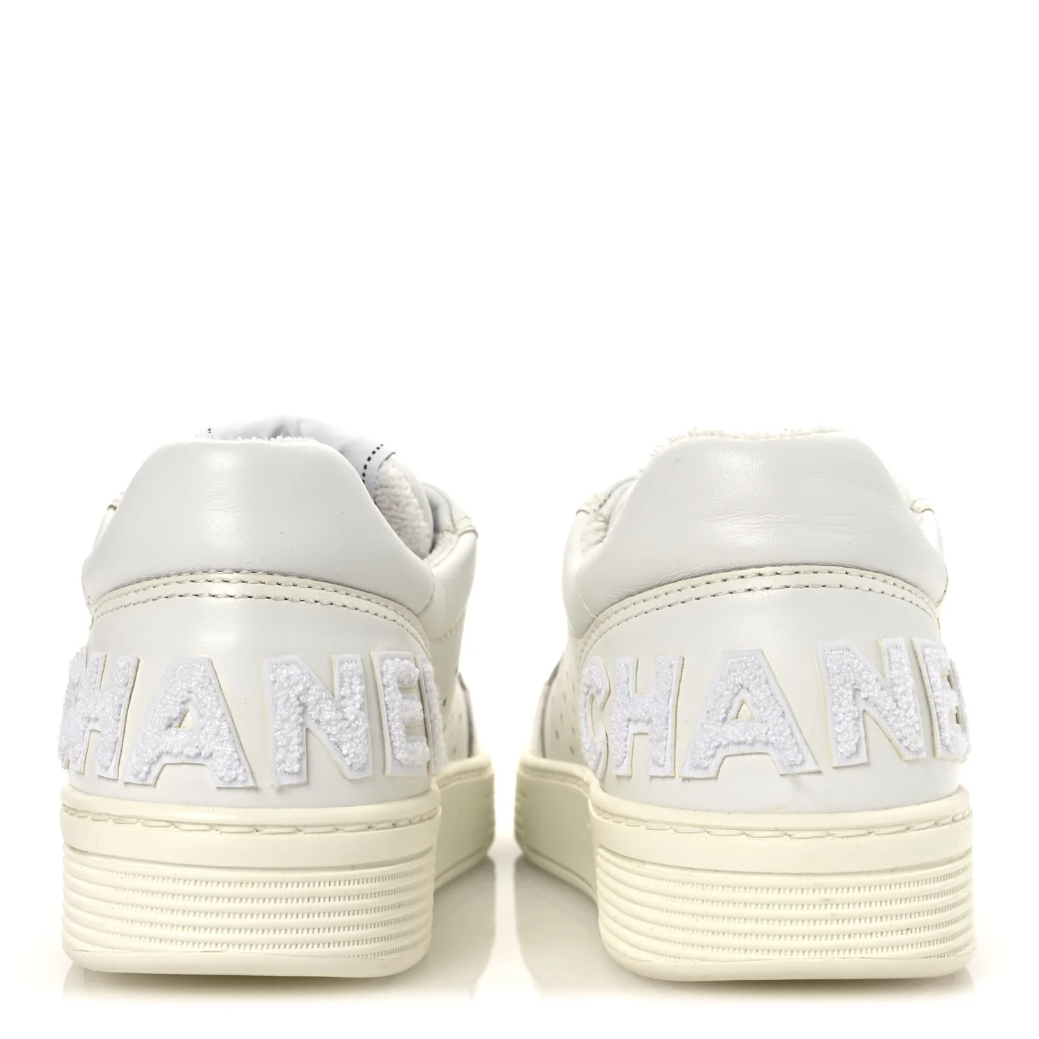 Calfskin Womens Logo Sneakers 38 White - Top Club