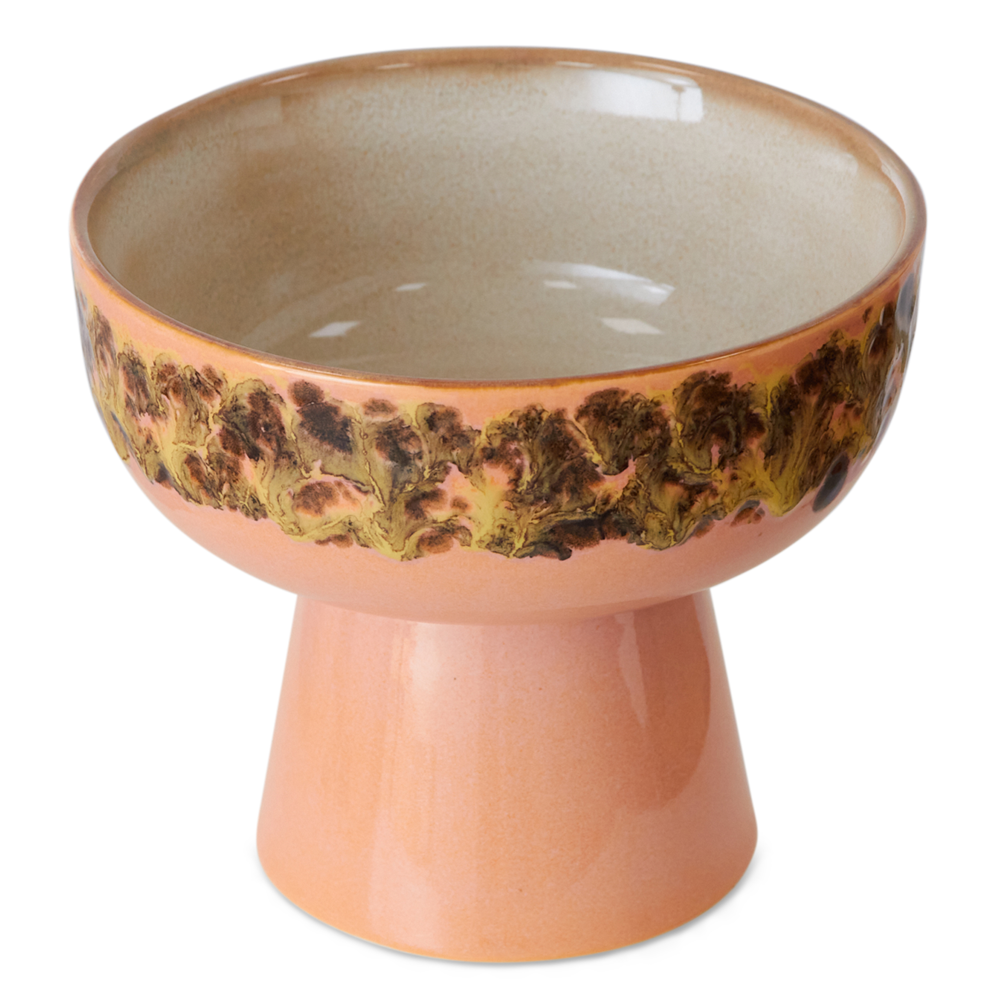 Servies 70s ceramics tapas schaal op voet L lush