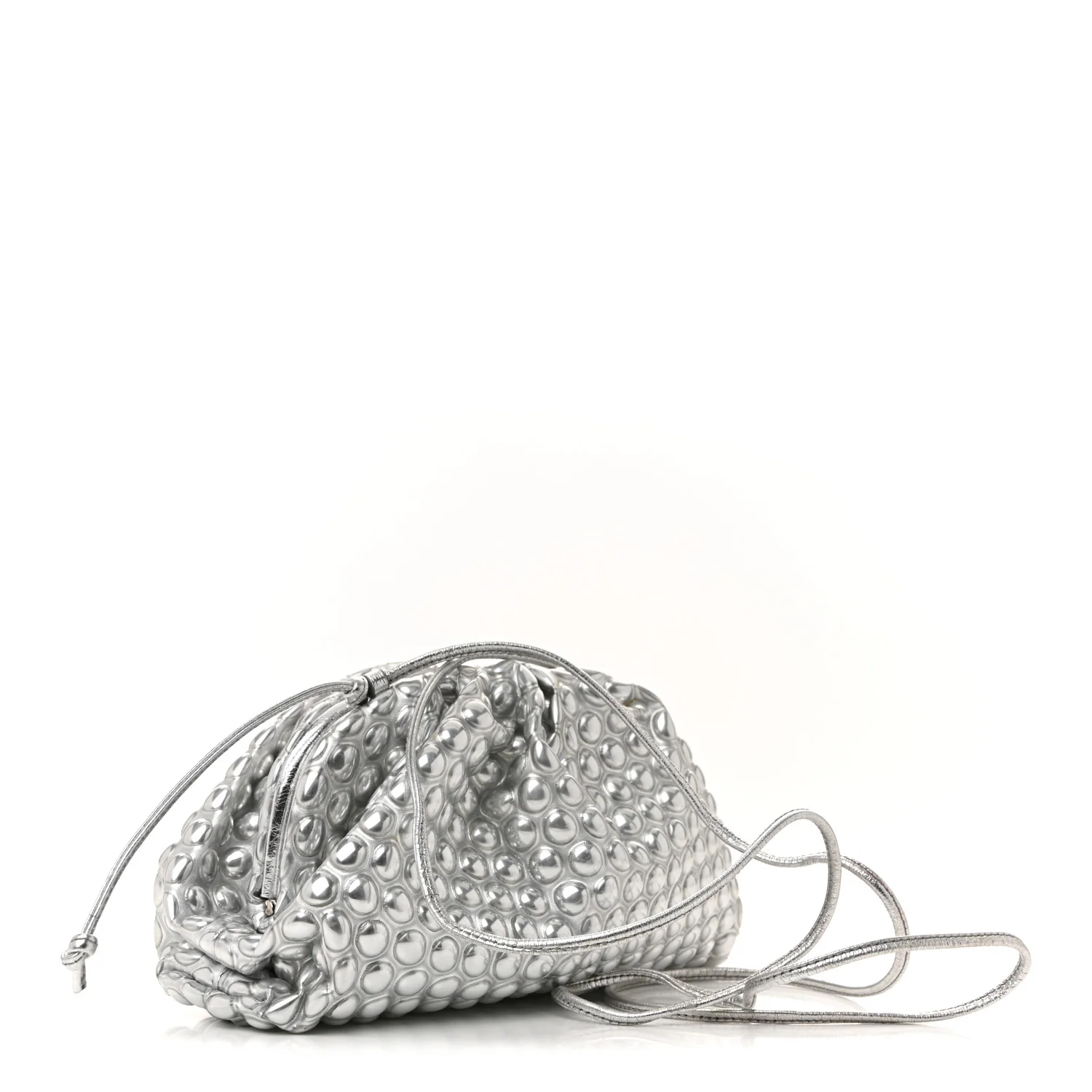 Metallic Fabric Bubble Wrap The Mini Pouch Silver - Top Club