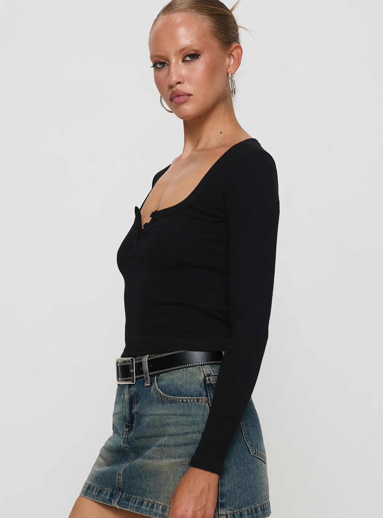 Daphine Long Sleeve Top Black