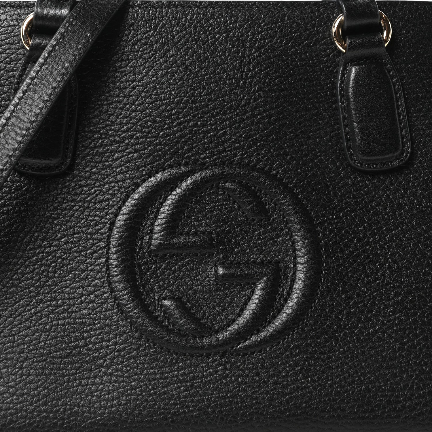Dollar Calfskin Medium Soho Top Handle Satchel Black - Top Club