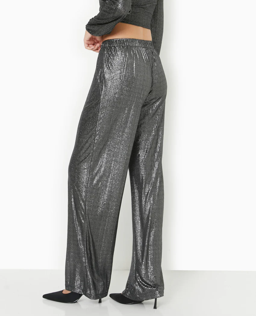 Pimkie Pantalon fluide en tissu texturé avec lurex doré