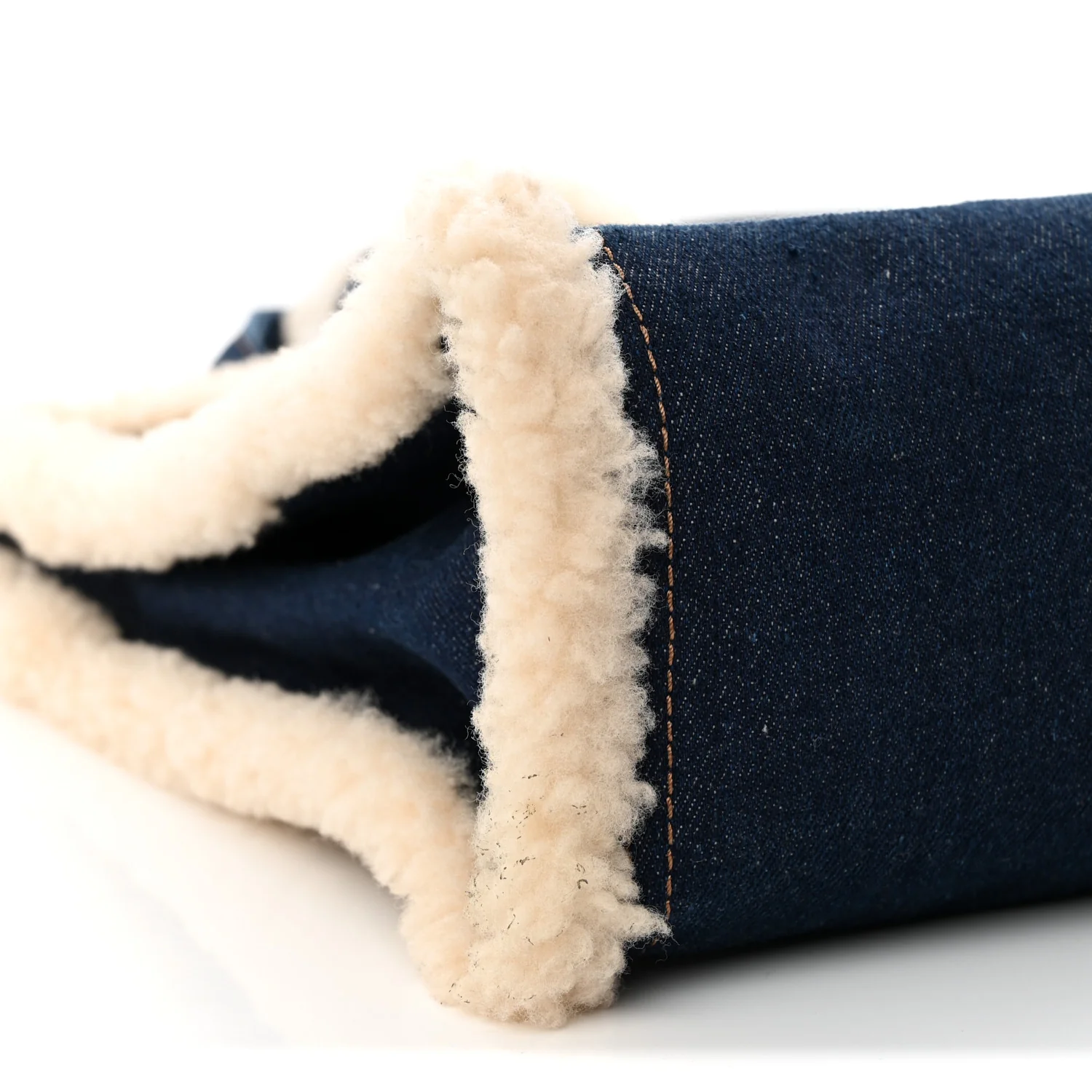 X UGG Denim Shearling Medium Shopping Bag Raw Denim - Top Club