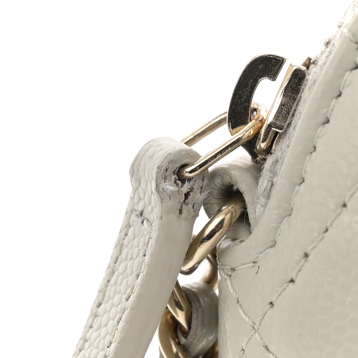 Caviar Quilted Classic Clutch With Chain Light Grey - Top Club