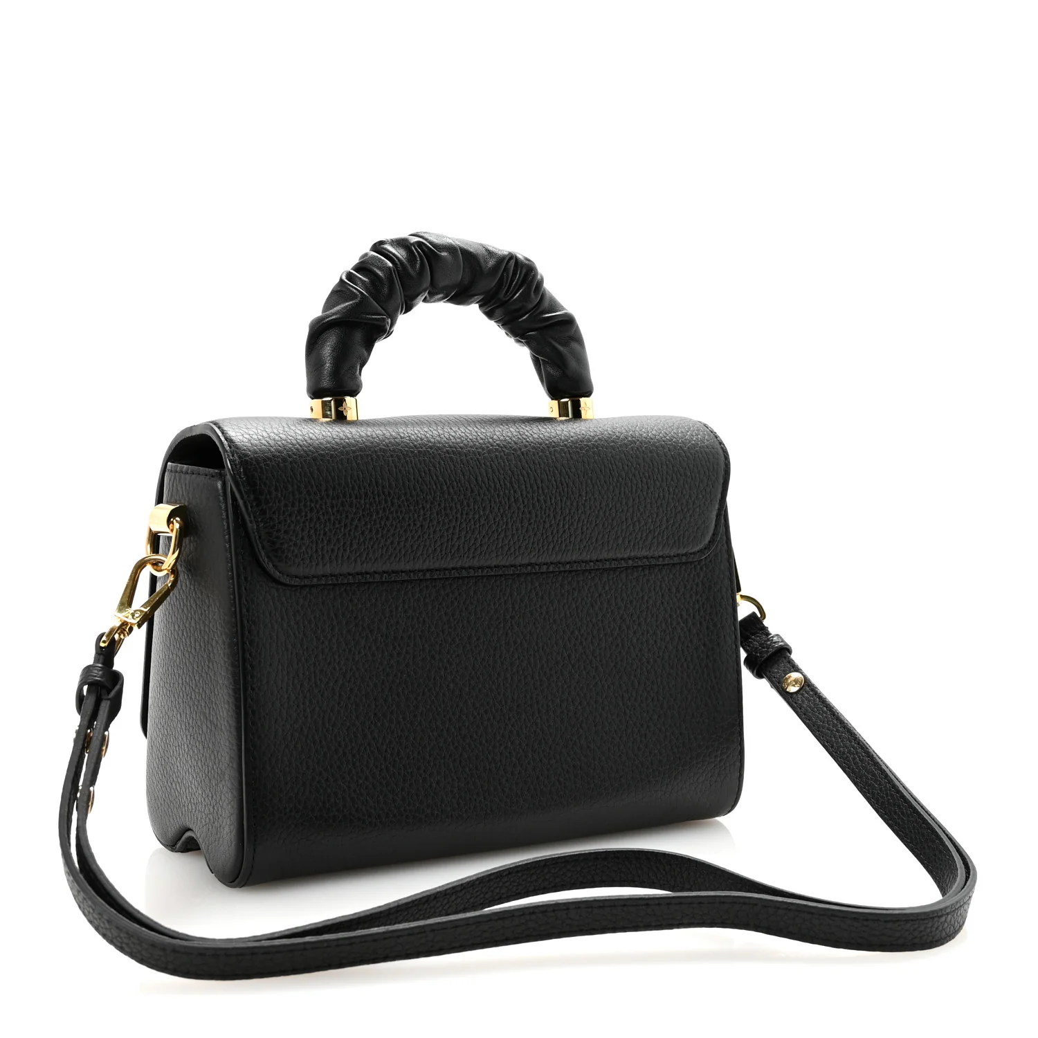 Taurillon Smooth Calfskin Scrunchie Twist One Handle MM Black - Top Club