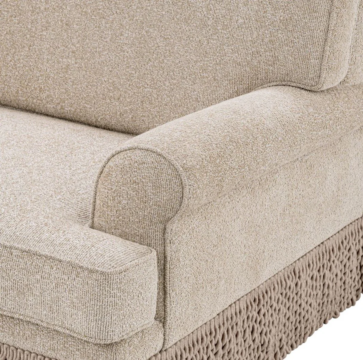 Luxury living room sofa beige 277 x 101 x H. 77 cm