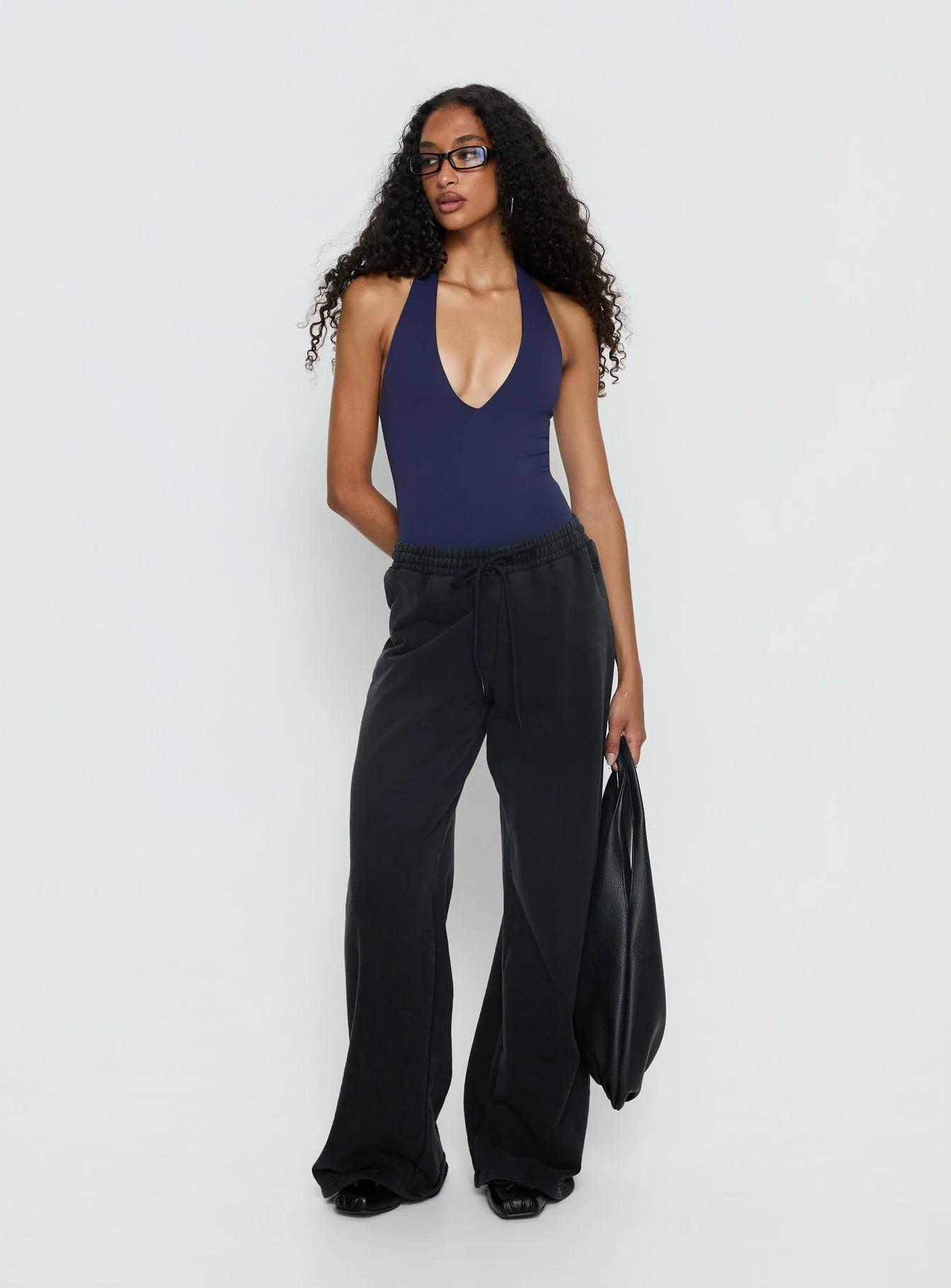 Someone New Halter Bodysuit Navy