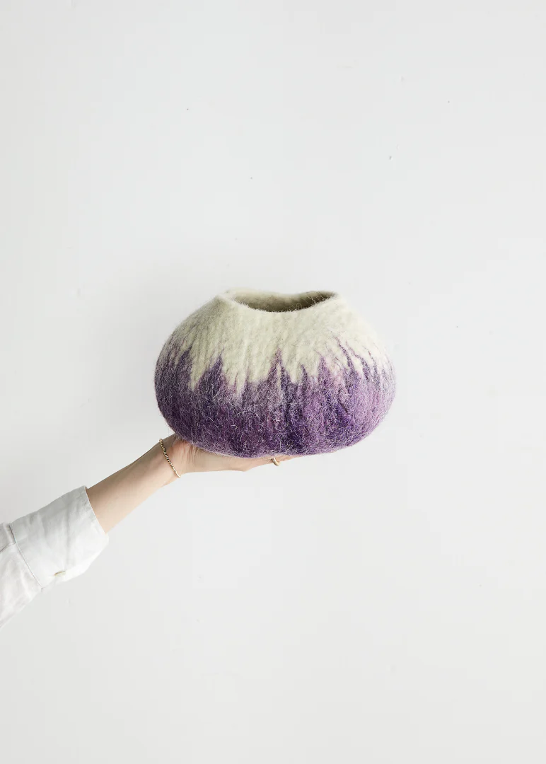 Violet Purple Decorative Wool Ukhamba Bowl