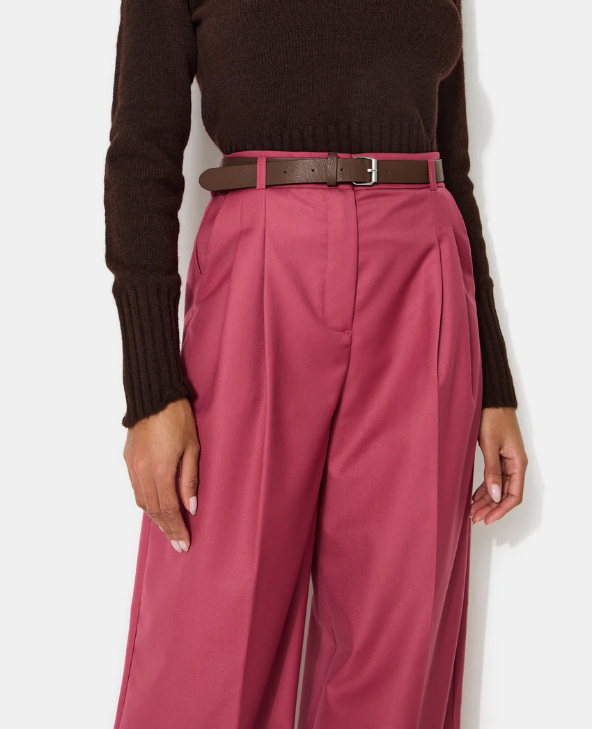 Pimkie Pantalon large taille haute avec ceinture
