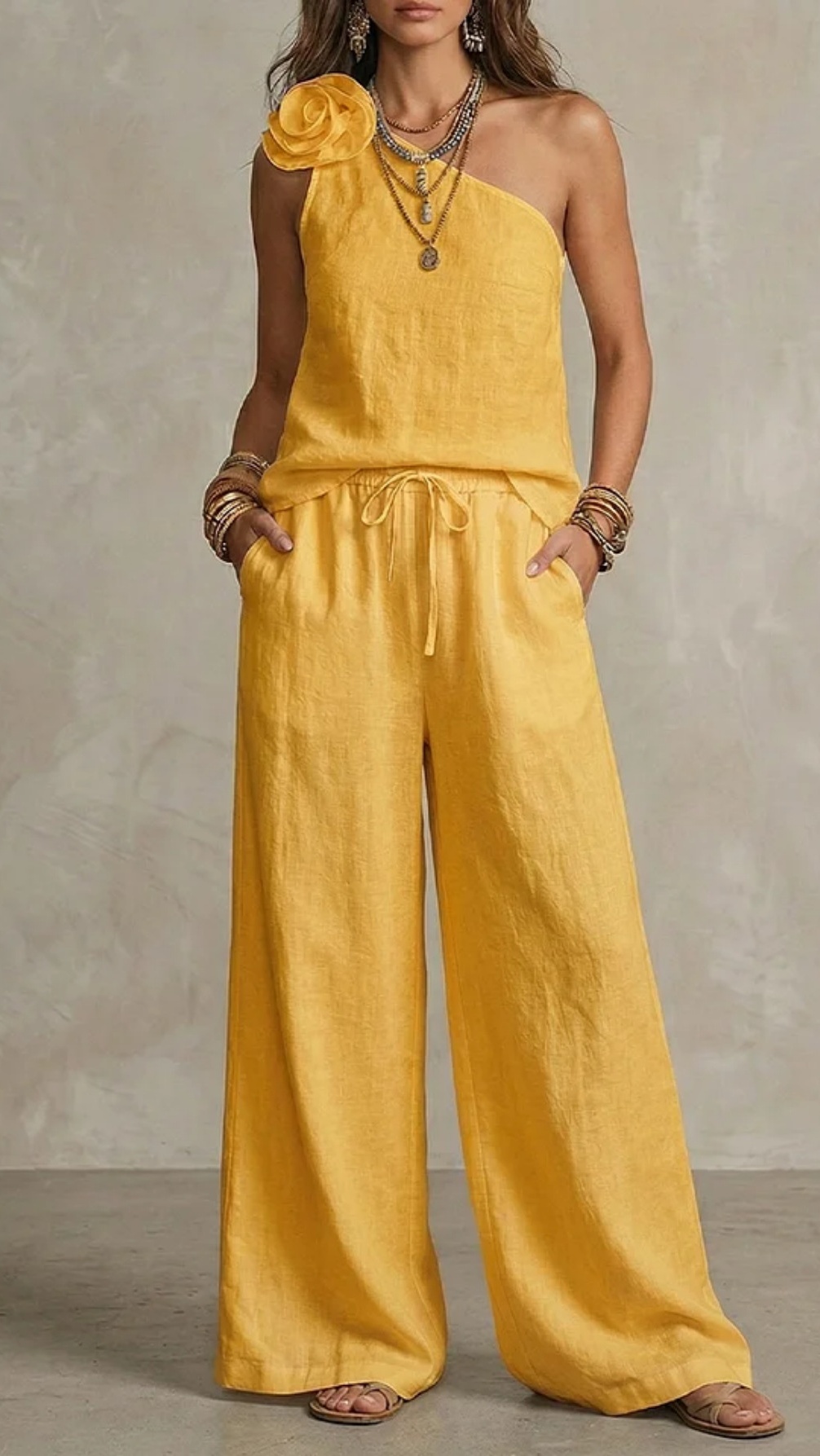 Women's Two-Piece Set: One-Shoulder Strap Top & T-Shirt - Nordfashionstorm - Women's Clothing, Fashion for You - Nordfashionstorm.com