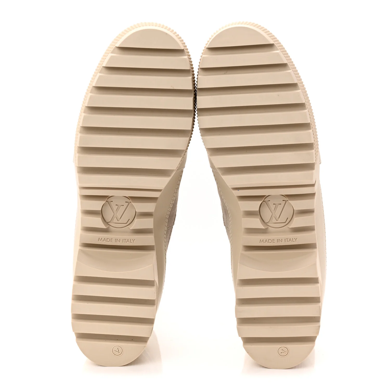 Suede Calfskin Monogram Denim Laureate Platform Desert Boots 38.5 Taupe - Top Club