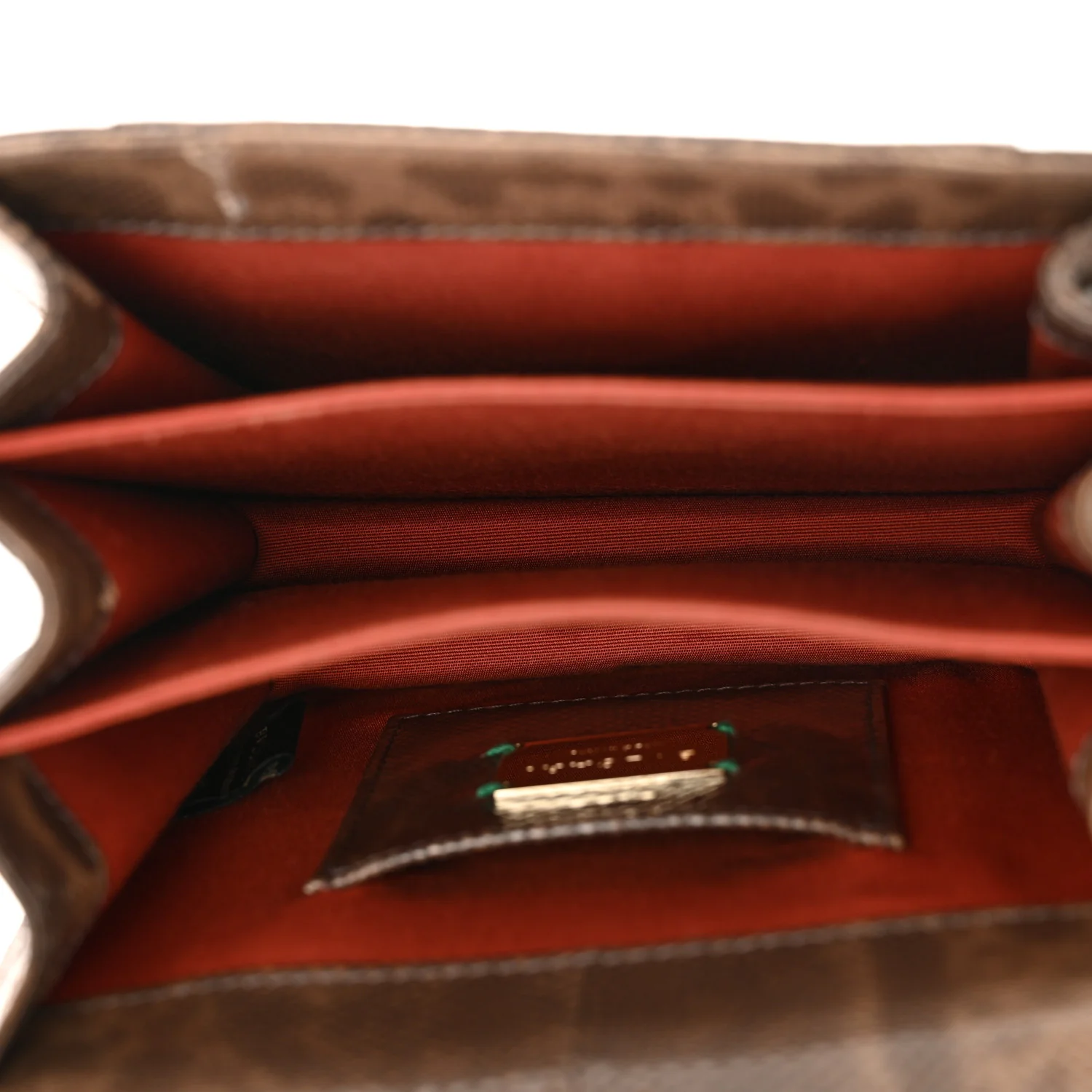Shiny Karung Serpenti Forever Top Handle Brown - Top Club
