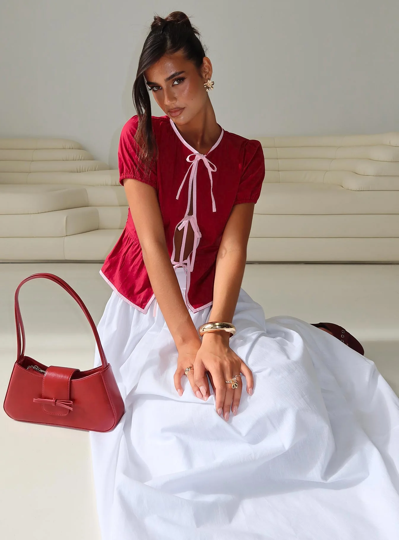 Valerio Maxi Skirt White