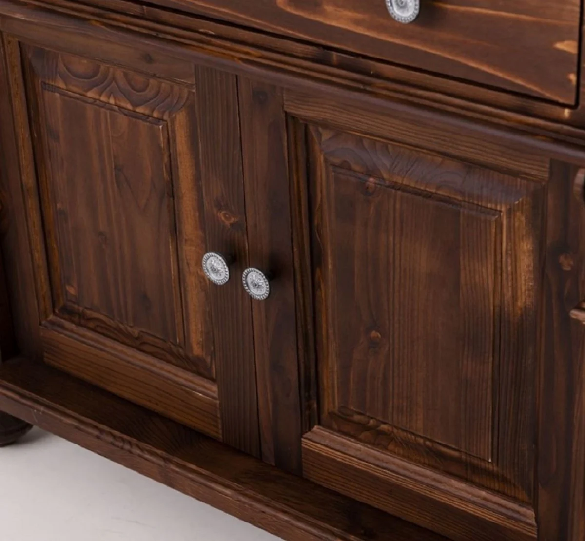 Country House Style Bathroom Set Dark Brown / White - 1 Sink Cabinet & 1 Oval Ceramic Wash Basin - Bathroom Furniture in Country House Style - Country House Style Furniture - Country House Style Furnishings